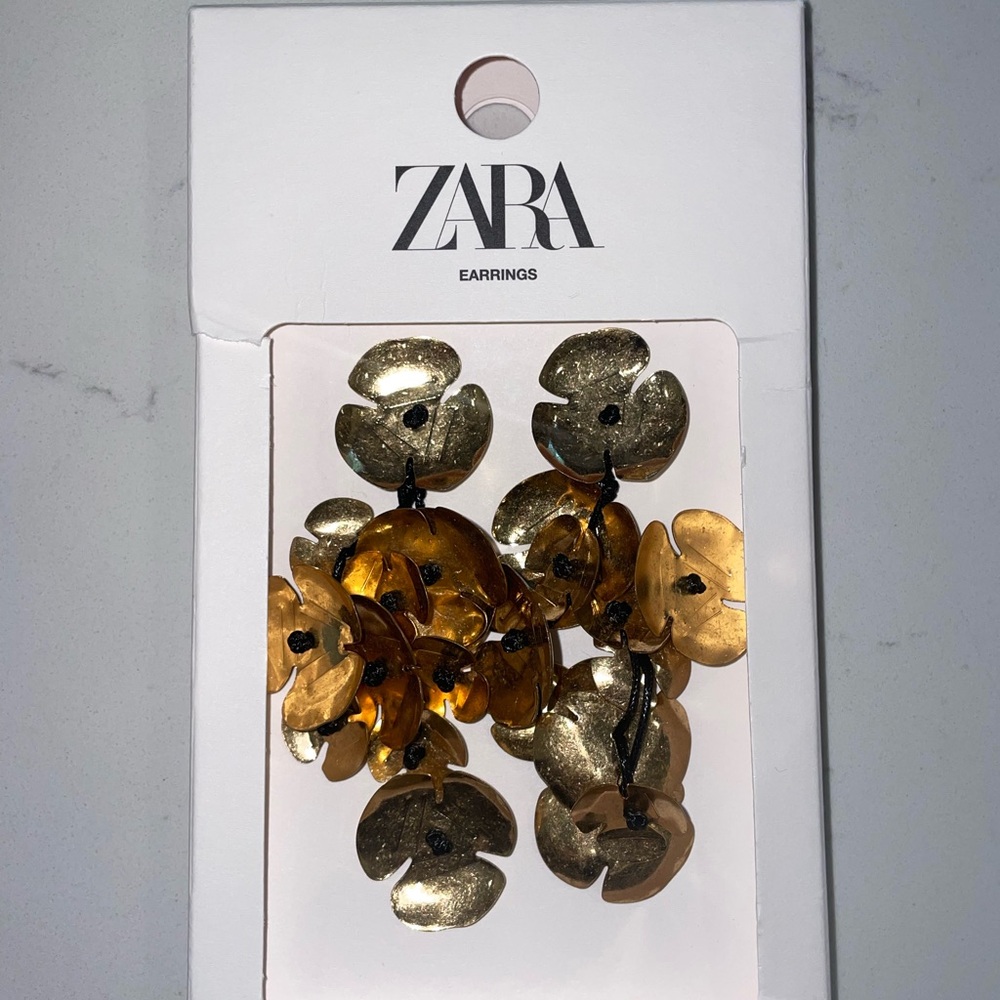 Zara Floral Gold Earrings